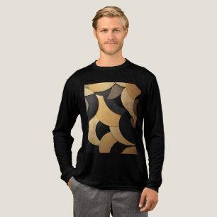 Gold and Black Abstract Geometric Pattern Tri-Blend Shirt