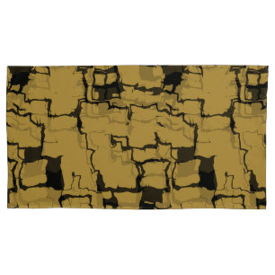 Gold and Black Abstract Pillowcase