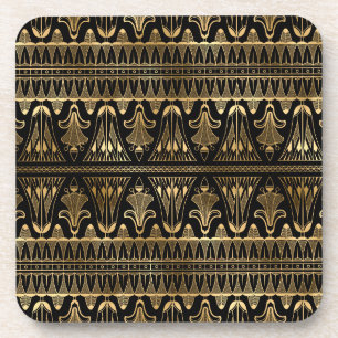 Gold and Black Art Deco Coaster