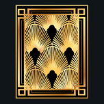 Gold and Black Art Deco Fan Design Poster<br><div class="desc">If you choose to download, Your local Walgreen store makes board posters of your download into different sizes and in various textures at a very good price. Sometimes with a discount. A tip from my US friend. For UK see "Digital Printing" online. I absolutely adore this fan design. It's so...</div>