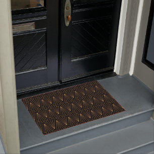 Gold and Black Art Deco Pattern Doormat
