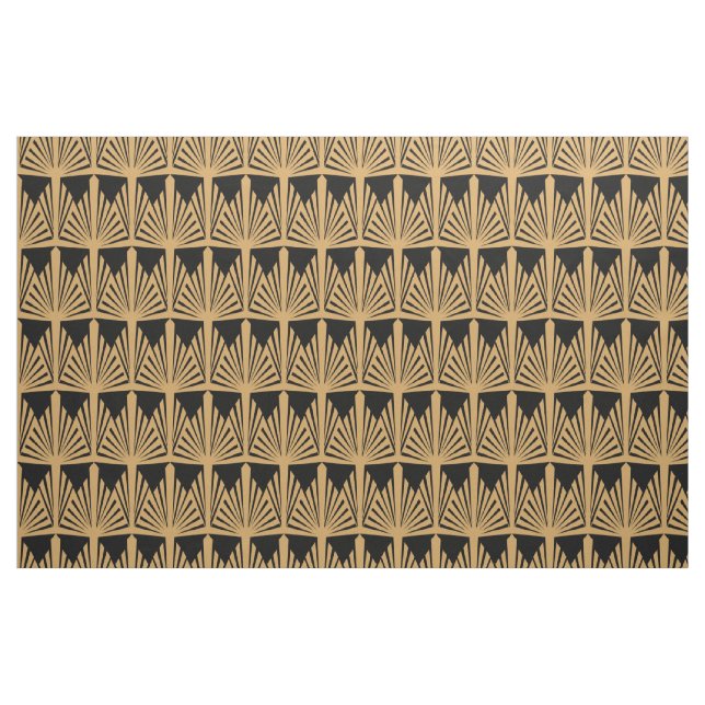 Gold and Black Art Deco Pattern Fabric (Fat Quarter)