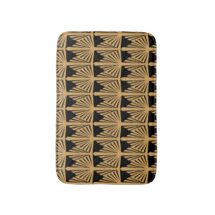 Gold and Black Art Deco Pattern Wedding Bath Mat