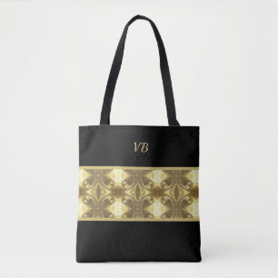 Gold and Black Art Deco Tote Bag