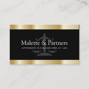 Gold and Black Attorney Business Cards