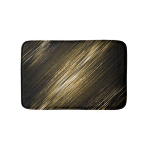 gold and black bath mat