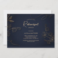 Gold and Black Botanical Invitation