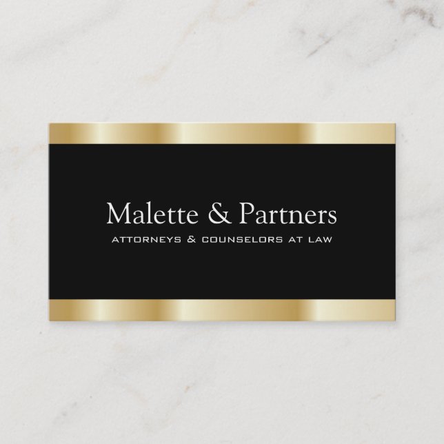 Gold and Black Business Cards (Front)