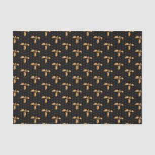 Gold and Black Christmas Holly Tissue Paper