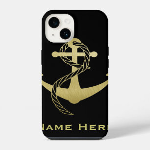 Gold and Black Custom Nautical Phone Case