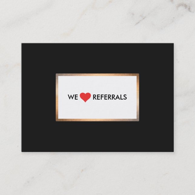 Gold and Black Customer Appreciation Referral Card (Front)