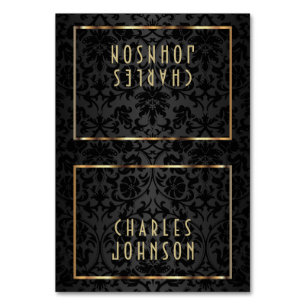Gold and Black Damask - Place Cards