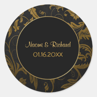 Gold and Black Damask Wedding Seal - Customise