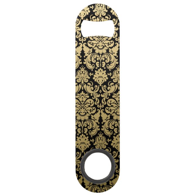 Gold and Black Elegant Damask Pattern (Front)