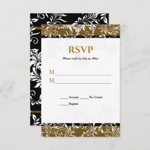 Gold and Black Elegant Wedding Reply Invitation