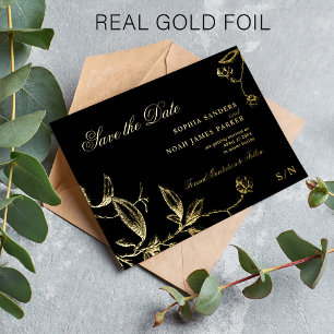 Gold and black elegant wedding save the date