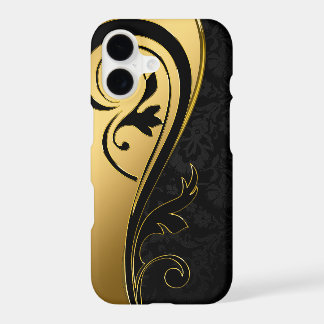 Gold and Black Floral Design