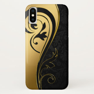 Gold and Black Floral Design Case-Mate iPhone Case