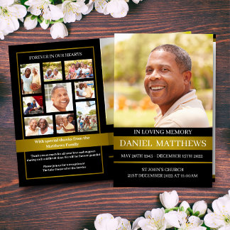 Gold and Black Funeral Program Template