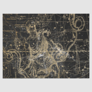 Gold and Black Galaxy Star Map Series Design 5 Tissue Paper