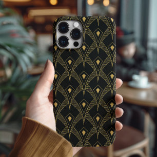 Gold and black geometric pattern Case-Mate iPhone case