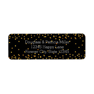 Gold and Black Glam Confetti Dots