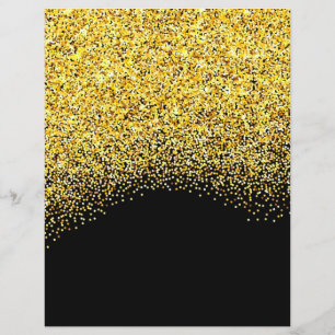 Gold and Black Glitter Texture Scrapbook Paper