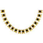 Gold and black graduation party bunting flags