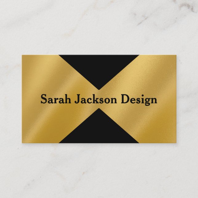 Gold and Black Graphic Designer Finance Business Card (Front)