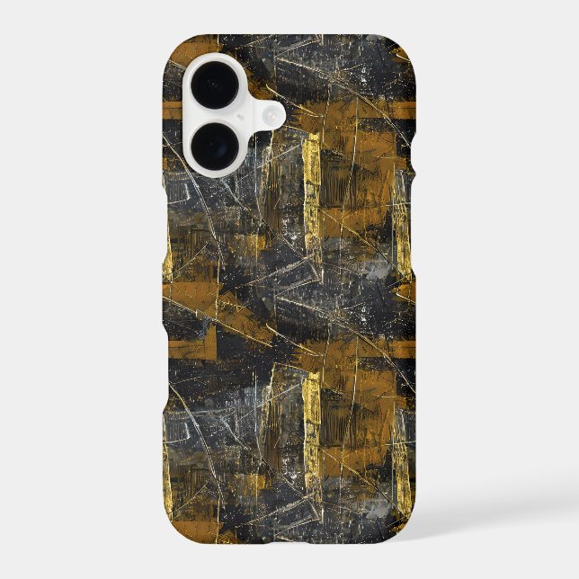 Gold and black grunge 1 iPhone case (Back)