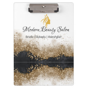 Gold and black Hairstylist Salon Clipboard