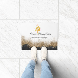 Gold and black Hairstylist Salon Doormat