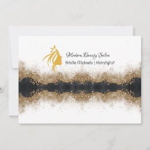 Gold and black Hairstylist Salon Invitation