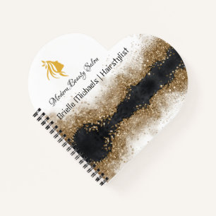 Gold and black Hairstylist Salon Notebook