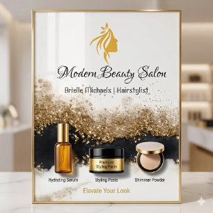  Gold and black Hairstylist  Salon Photo Print