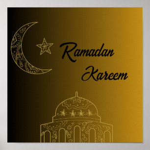Gold and Black Happy Ramadan Kareem 2024 Poster