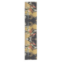 Gold and Black Japanese Kimono Floral Dining