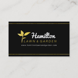 Gold and Black Landscaping Business Cards