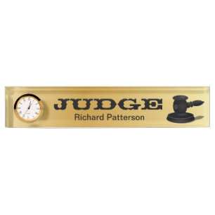 Gold and Black Law Judge Lawyer Nameplate