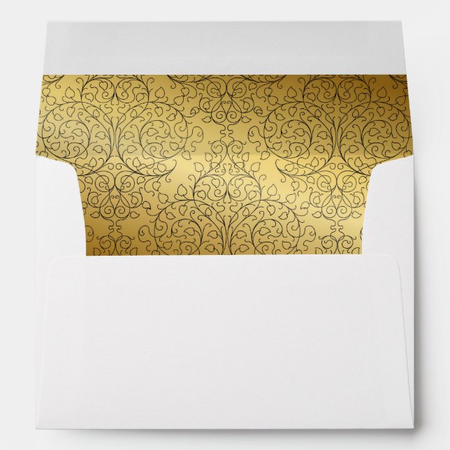 Gold and Black Lined Envelope (Back (Bottom))