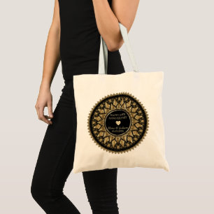 Gold and Black Mandala Tote Bag