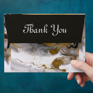 Gold and Black Marble swirl Envelope