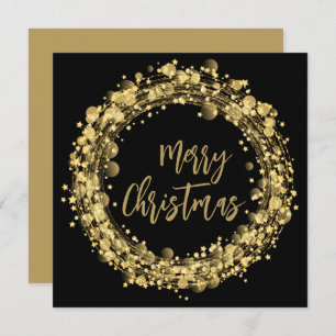 Gold and Black Merry Christmas Greeting Card