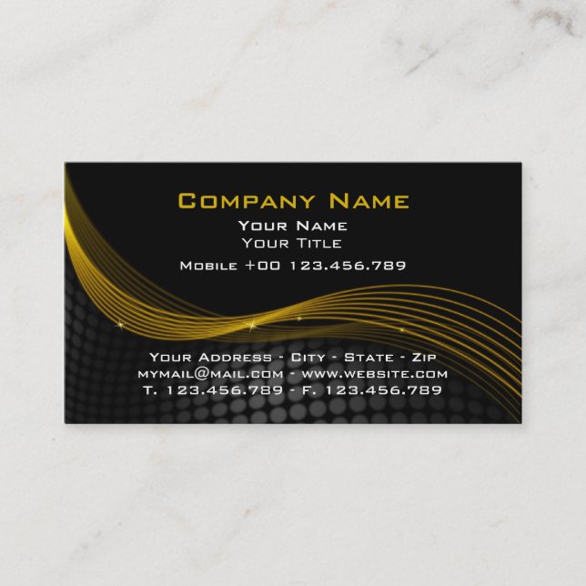 Gold and black Mouse Business Card (Front)