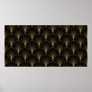 Gold and black pattern. Luxury background Poster