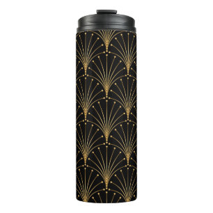 Gold and black pattern. Luxury background Thermal Tumbler