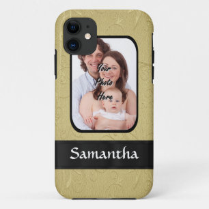 Gold and black photo template iPhone 11 case