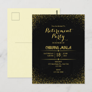 Gold and Black Retirement Party Post Card