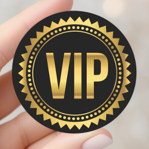 Gold and Black Round Spikes VIP Party Pass Classic Round Sticker