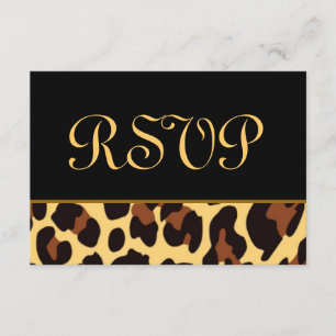 Gold and Black RSVP Leopard Wedding